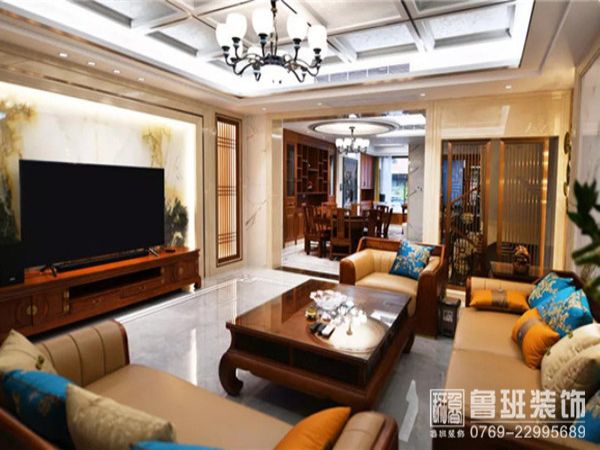 新中式别墅装修客厅